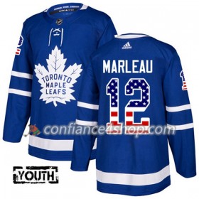 Adidas Maillot de Hockey Toronto Maple Leafs Patrick Marleau 12 2017-2018 Bleu USA Flag Fashion Authentic - Enfant